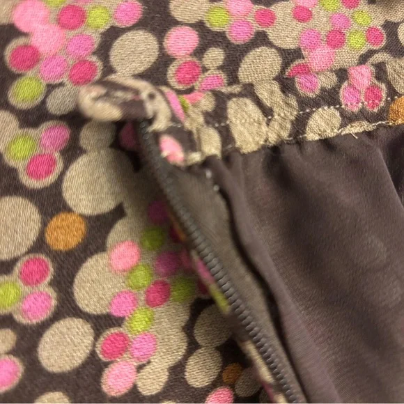 J. Jill Brown Floral A-Line Skirt with Pink & Tan Dots - Picture 9 of 9